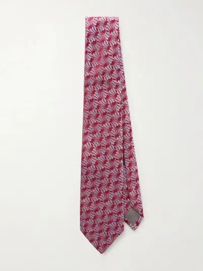 Charvet 8.5cm Silk-jacquard Tie In Red