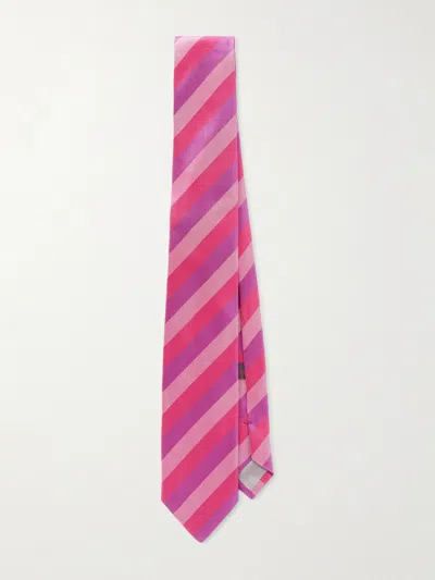Charvet 8.5cm Striped Jacquard Silk Tie In Pattern