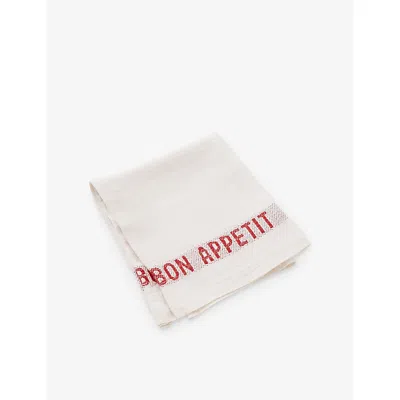 Charvet Bon Appetit Linen Napkin In Rouge