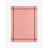 Charvet Buvard Torchon Bistrot Cotton And Linen Tea Towel In Pink