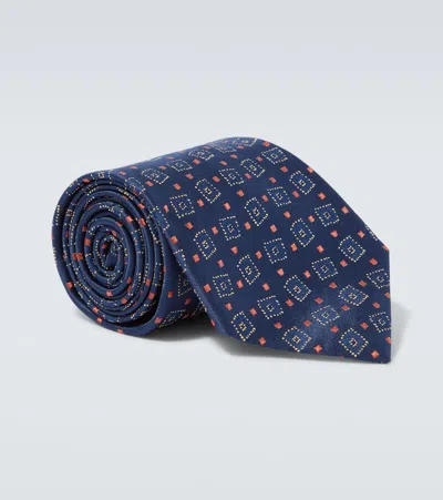 Charvet Jacquard Silk Tie In Blue
