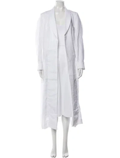 Pre-owned Charvet Linen Robe W/ Tags In White