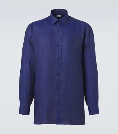 Charvet Linen Shirt In Blue