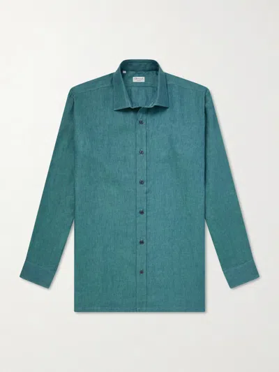 Charvet Linen Shirt In Green