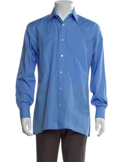 Pre-owned Charvet Long Sleeve Dress Shirt In Blue