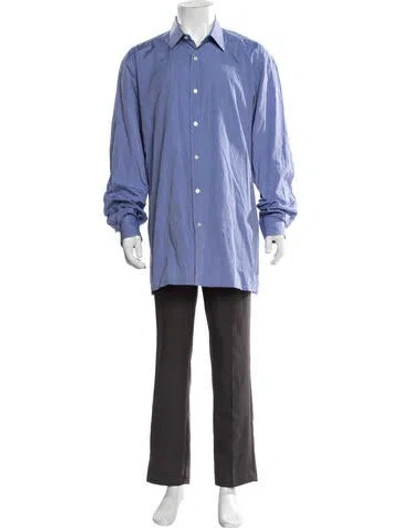 Pre-owned Charvet Long Sleeve Dress Shirt In Blue