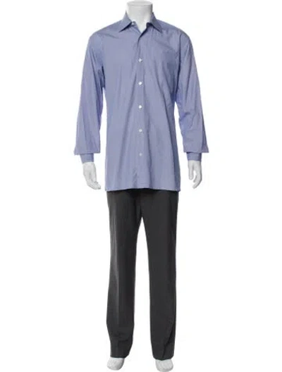 Pre-owned Charvet Long Sleeve Dress Shirt In Blue