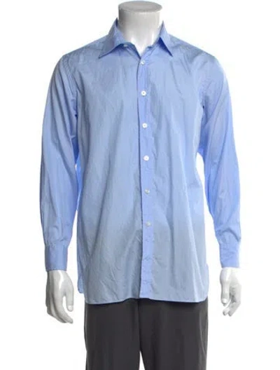 Pre-owned Charvet Long Sleeve Dress Shirt In Blue