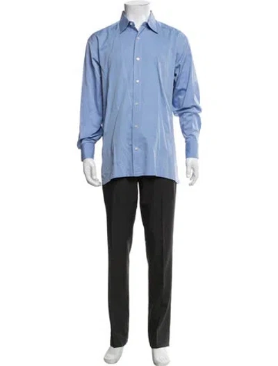 Pre-owned Charvet Long Sleeve Dress Shirt In Blue