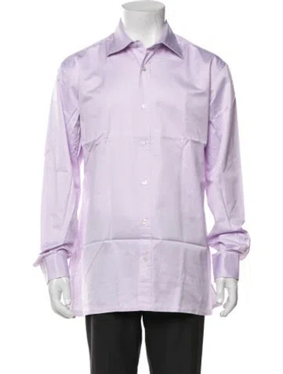 Pre-owned Charvet Long Sleeve Dress Shirt In Purple