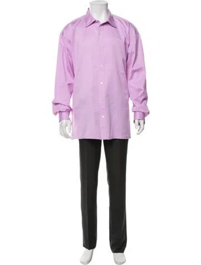 Pre-owned Charvet Long Sleeve Dress Shirt In Purple