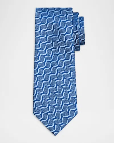 Charvet Men & Apos;s Geometric Jacquard Silk Tie In Blue