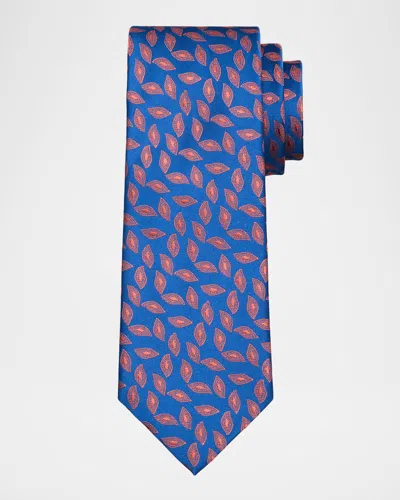 Charvet Men & Apos;s Geometric Oblong Jacquard Silk Tie In 14 Nvy Org