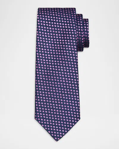 Charvet Men & Apos;s Micro Diamond Jacquard Silk Tie In Blue