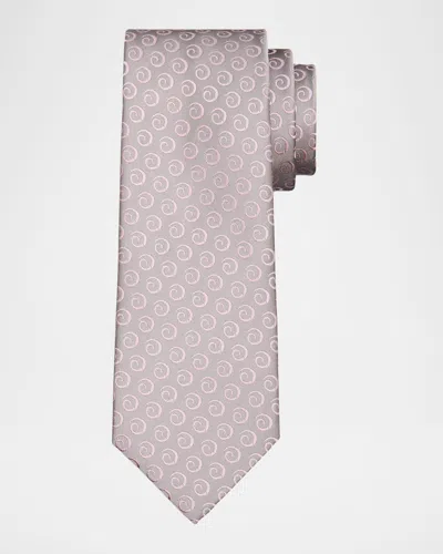 Charvet Men & Apos;s Swirl Pattern Jacquard Silk Tie In Brown