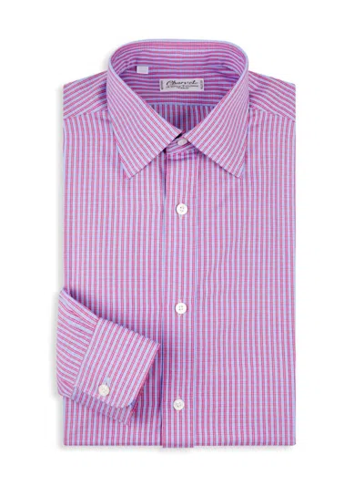 Charvet Men's Check Cotton Button-front Shirt In Pink