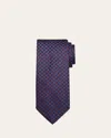 Charvet Men's Check Silk Tie In Blue