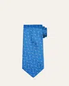 Charvet Men's Chevron Dot Silk Tie In 12-blu