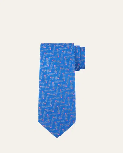 Charvet Men's Chevron Dot Silk Tie In 14-pnk