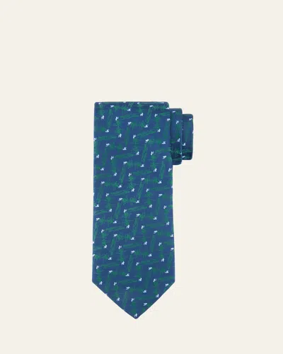 Charvet Men's Chevron Dot Silk Tie In 4-grn
