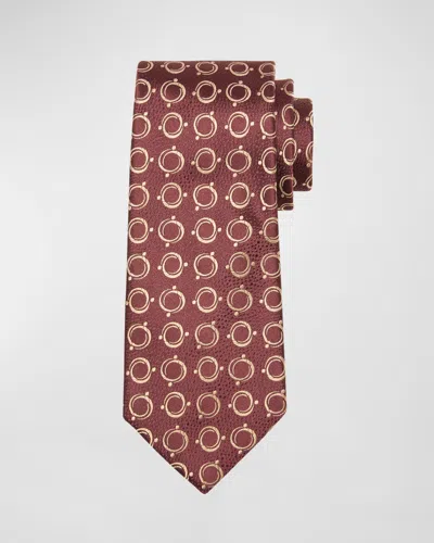Charvet Men's Circle Jacquard Silk Tie In 20 Brown