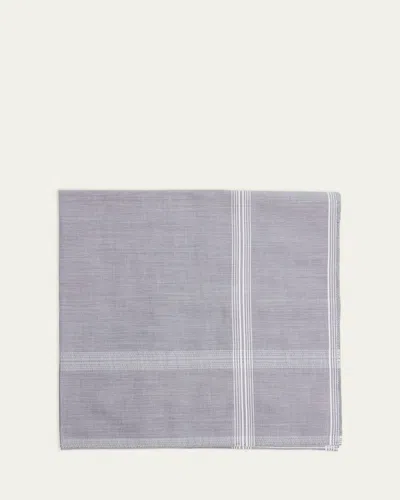 Charvet Men's Cotton Check Handkerchief In Gray