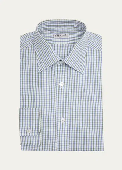 Charvet Men's Cotton Check-print Dress Shirt In Blue Brown
