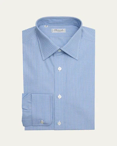 Charvet Men's Cotton Graph Check Dress Shirt In Blue