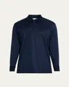 Charvet Men's Cotton Jersey Long-sleeve Polo Shirt In Blue