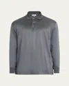 Charvet Men's Cotton Jersey Long-sleeve Polo Shirt In Gray