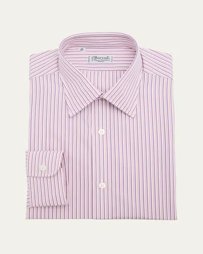 Charvet Men's Cotton Multi-stripe Dress Shirt In Pink Ppl Wht