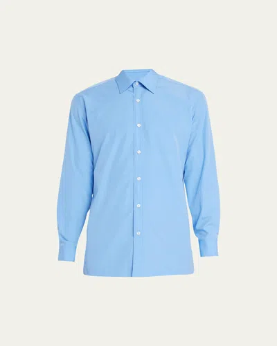 Charvet Men's Cotton Poplin Dress Shirt In Blue
