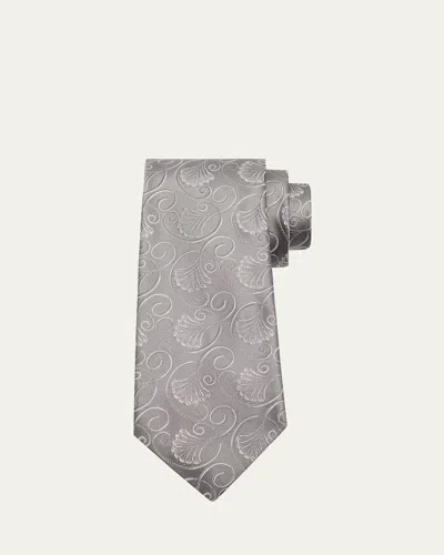 Charvet Men's Curly Floral Silk Tie In Multi