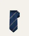 Charvet Men's Diagonal Stripe Silk Tie In Blue