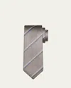Charvet Men's Diagonal Stripe Silk Tie In Brown