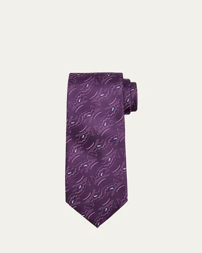Charvet Men's Doodle Line Woven Silk Tie In 8-pnk