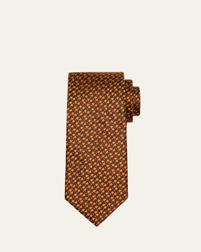 Charvet Men's Dots And Squares Silk Tie