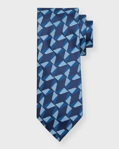 Charvet Men's Geometric Jacquard Silk Tie In Blue