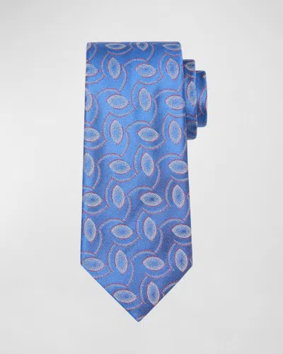 Charvet Men's Geometric Oval Jacquard Silk Tie In 15 Blue