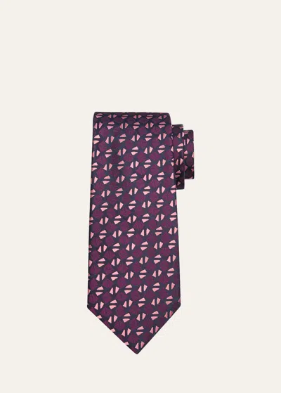 Charvet Men's Geometric-print Silk Tie In Purple