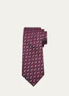 Charvet Men's Geometric-print Silk Tie In 3 Pur