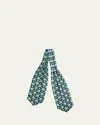 Charvet Men's Geometric-printed Silk Neck Scarf In 6-grn Teal