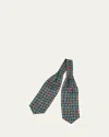 Charvet Men's Geometric Silk Neck Scarf In 2-nvy Red