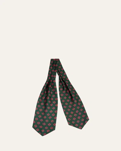 Charvet Men's Geometric Silk Neck Scarf In 6-grn Pur