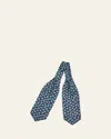 Charvet Men's Geometric Silk Neck Scarf In 8-pur Grn