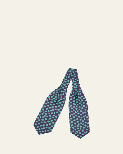 Charvet Men's Geometric Silk Neck Scarf In 8-pur Grn