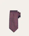 Charvet Men's Geometric Square Silk Tie In 12-lt Blu
