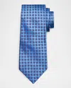 Charvet Men's Geometric Square Silk Tie In Blue