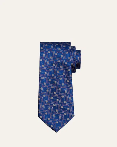 Charvet Men's Geometric Stripe Woven Silk Tie