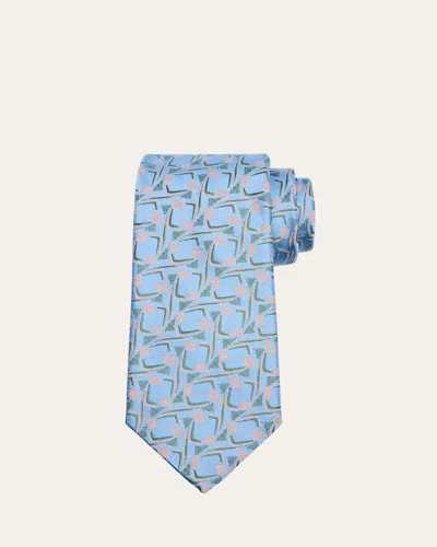 Charvet Men's Geometric Stripe Woven Silk Tie